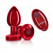 Cheeky Charms - Vibrating Metal Butt Plug - Red -  Medium - Tester - Minimum Purchase Required