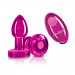 Cheeky Charm - Vibrating Metal Butt Plug - Pink -  Small - Tester - Minimum Purchase Required