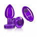 Cheeky Charm - Vibrating Metal Butt Plug - Purple  - Medium - Tester - Minimum Purchase Required